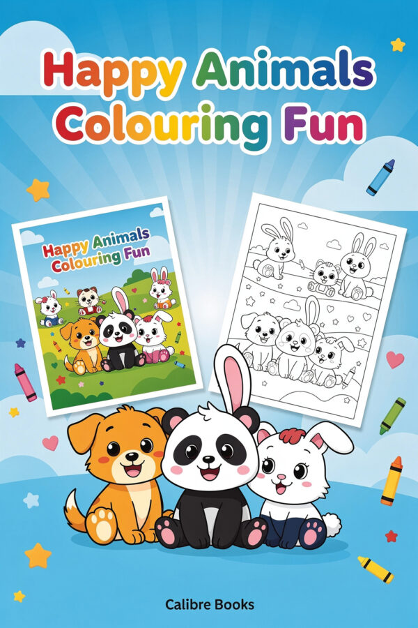 Happy Animals Colouring Fun
