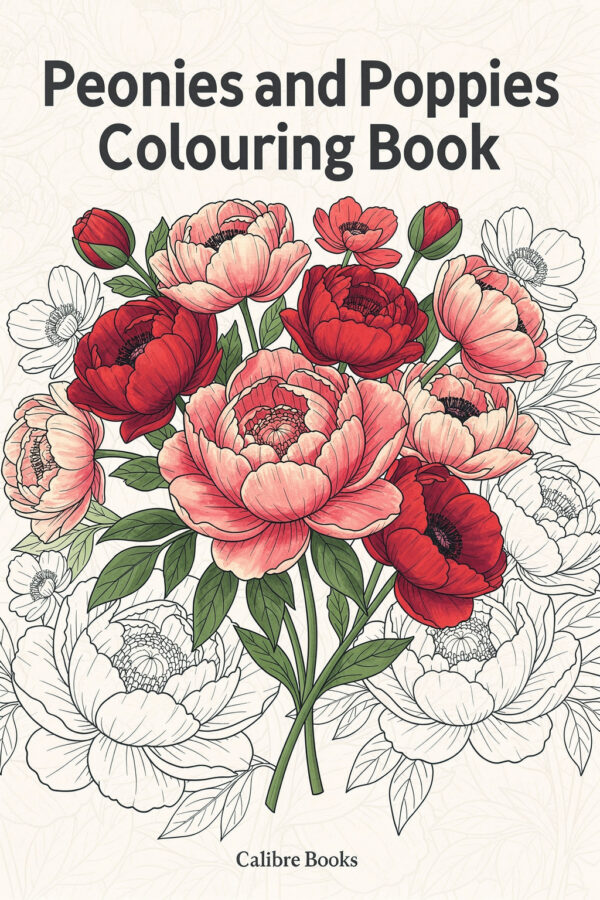 Peonies and Poppies Colouring Book