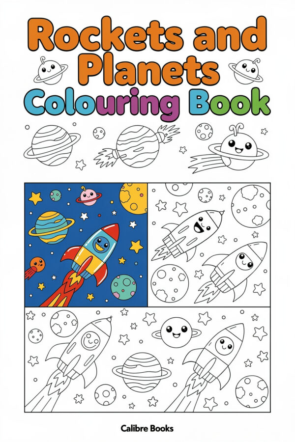 Rockets and Planets Colouring Book