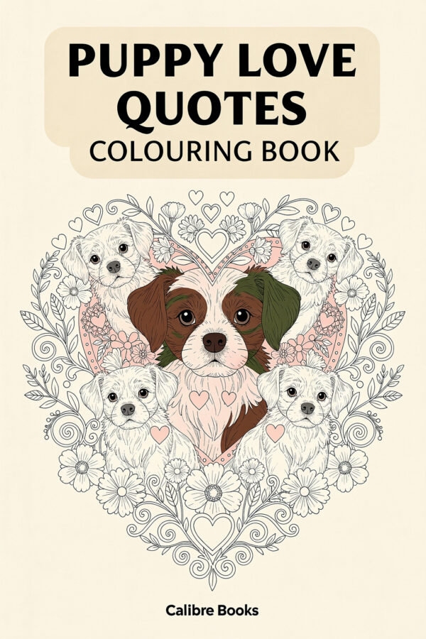 Puppy Love Quotes Colouring Book